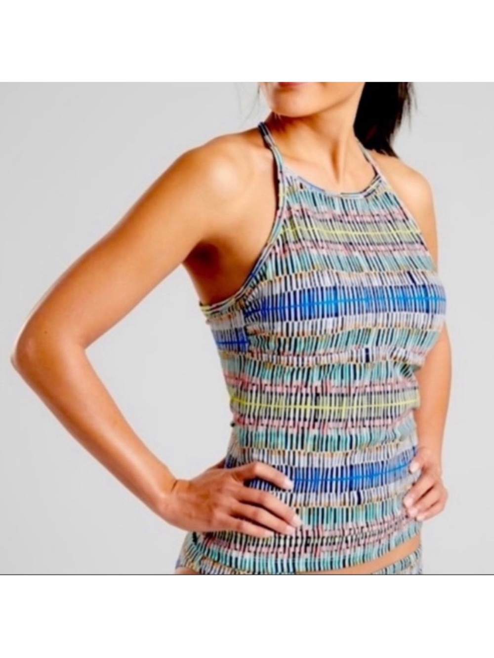 Athleta Prismatic Tankini Swim Set M